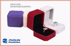 Multiply colors choice velvet jewelry box for ring earrings from China