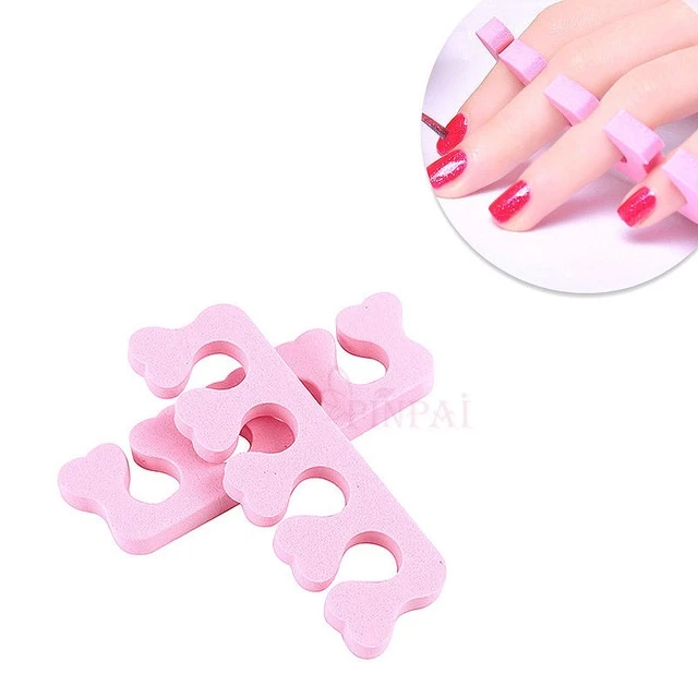 NA043 100pcs Soft Foam Sponge Toe Separator Finger Separator Nail Art Tools Feet Care Manicure Pedicure Nail Salon six color