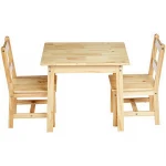 Natural Solid Wood Durable Kids Table And Chairs