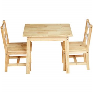 Natural Solid Wood Durable Kids Table And Chairs