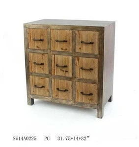 natural stained shabby style wood kids room cabinets