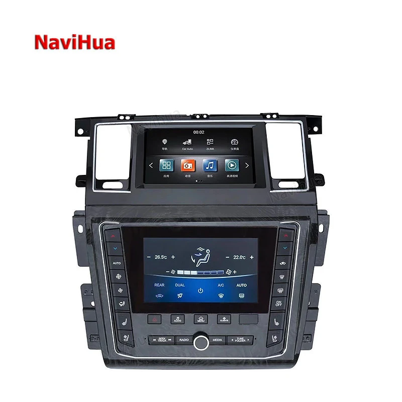 Navihua Original Car Style Dual Touch Screen Multimedia Android Auto Stereo Video Head Unit For Nissan Patrol Y62 2012-2020