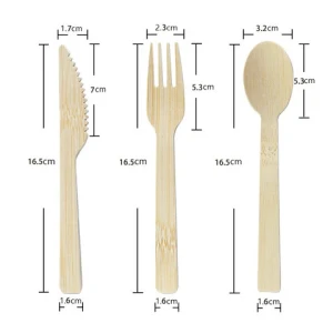 New Arrival 24 Red Knife Folding Tableware Chunk Kitchen Children Party Reusable 6 in Travel Utensils Bamboo Cutlery Set