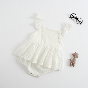 New arrival baby girl bubble romper pure cotton embroidery dress romper