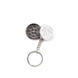 New custom pattern portable small mini 30*13mm smoking accessories metal dry herb tobacco weed keychain grinder