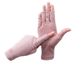 New Dots Sunblock Fingerless Gloves Non-slip UV Protection Driving Gloves Summer Outdoor Gloves for Women Girls