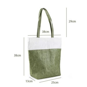 New Eco Friendly Material Waterproof and Anti-tear Paper Hand Bag Large Fashion Tote Bag Logo Printed Beach Bag