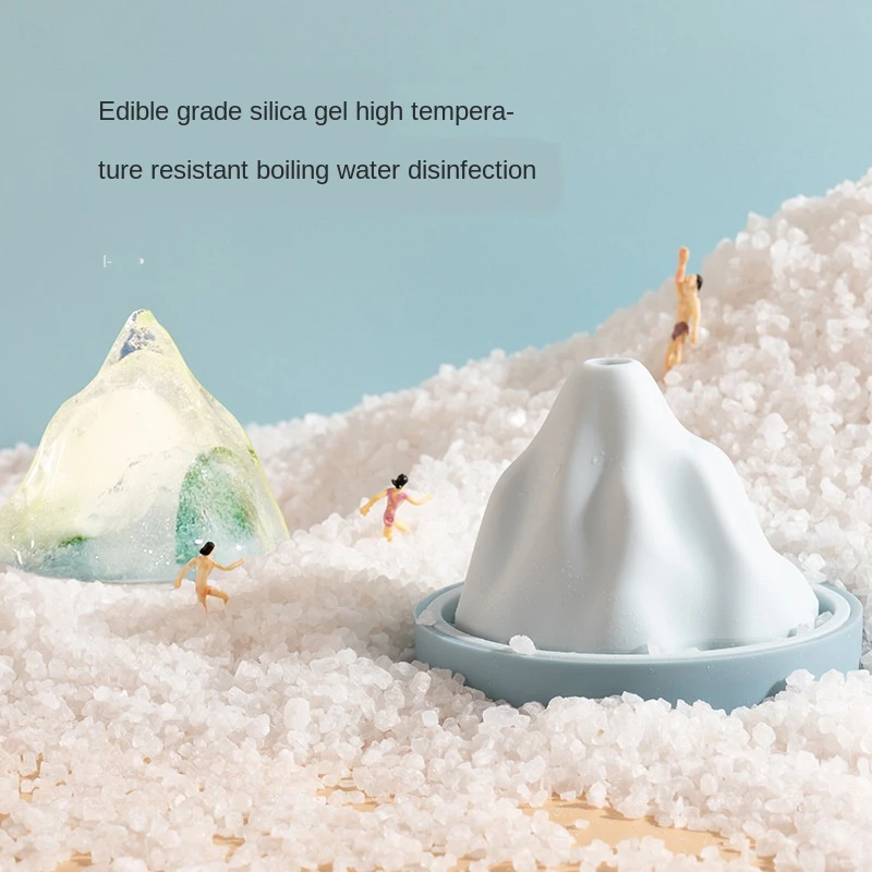 New Fashion Simple 6cm Heightening Snow Mountain Ice Cube Mould Food Grade Silicone Ice Tray Ice Maker Mould Send Funnel