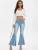 Import New fFashion Bell Bottom Jeans High Waist Button Closure Women Jeans Flare Pants from China