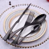 New Food Grade 4 PCS Knife Fork Spoon Flatware Set Black Luxury Cutlery Set Stainless Steel Tableware