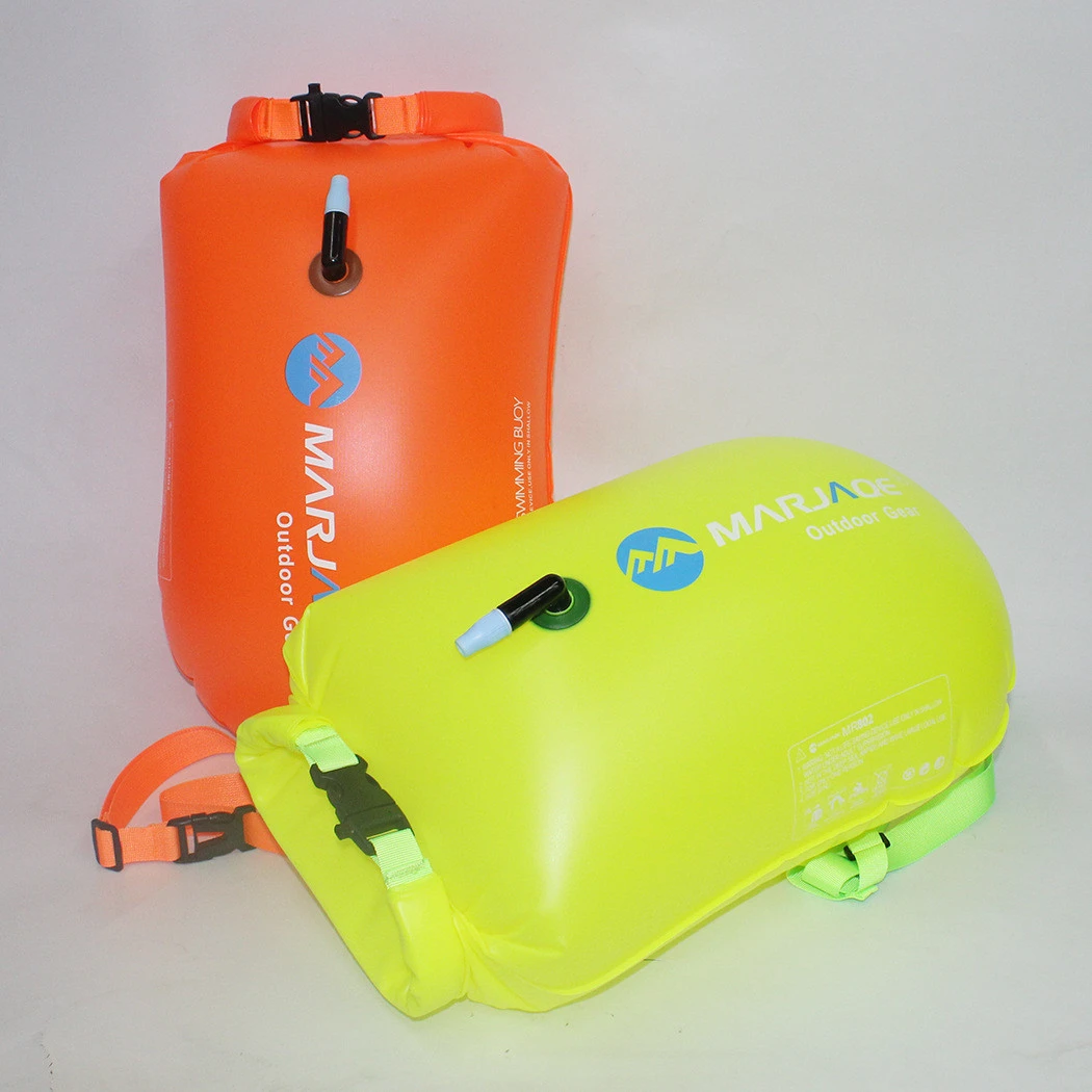 New stylish inflatable swimming pull buoys triathlon training dry bag professional swim life safety swim buoy