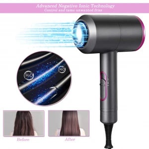 Newest Portable Hot and wind Hair Blow Dryer Negative ion High Speed Intelligent Electric Hair Dryer