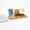 Nice design wooden bamboo home office desktop organizer set for sundries