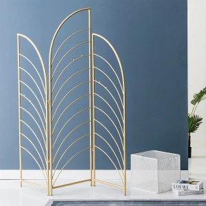 Nordic light luxury wrought iron mobile bedroom living room Clothes rack folding screen room divider