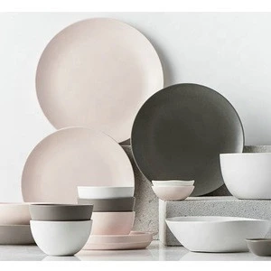Nordic style matte glaze macaron color home goods ceramic dinnerware sets