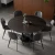 Import Northern Europe style apartment round rock beam dinner table sets marble slab with 6 chairs dining room furniture from China
