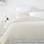 OEKO-TEX Natural Cotton Duvet Cover and Pillowcase Set, 300TC Bedding Set,3pcs Duvet Cover Set