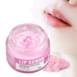 OEM Factory Low Moq Custom Private Label Organic Vegan Lip Care Pink Sugar Lip Scrub