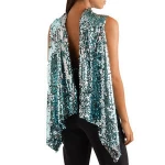 oem  sequined patchwork sleeveless tank top