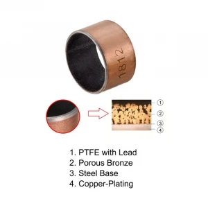 Oil-free special wear-resistant sliding PTFE dry shaft sleeve with copper plating 18x20x12mm DU bushing