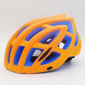 Orange PC shell EPS lining in-mold bicycle helmet Cool riding helmets factory direct wholesale