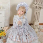 Original Design Anime Cosplay Costume Sweet Fashion Bow Tie Lace Long Women Lolita Princess Evening Cocktail Dress