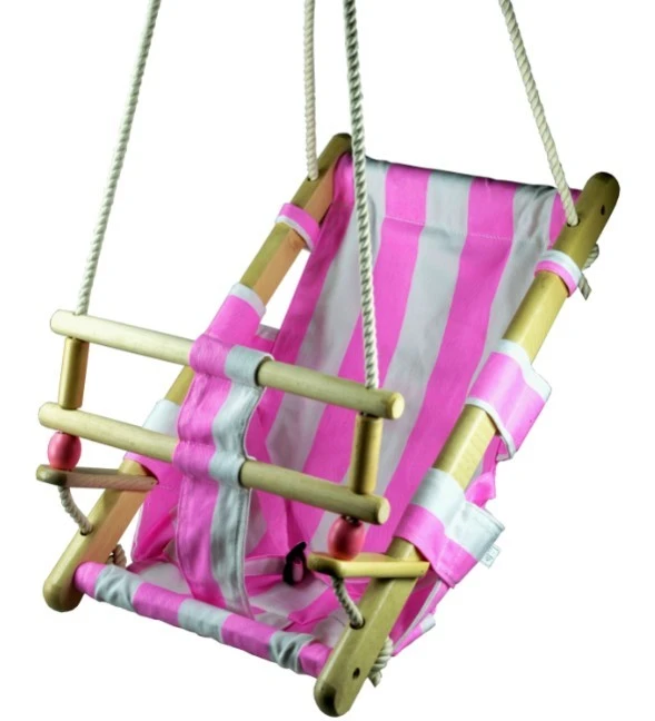Outdoor baby Swing with wooden and fabric