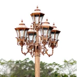 Outdoor classic European Style Waterproof LED Garden Light Antique Street Light and Poles aluminum garden lamp post