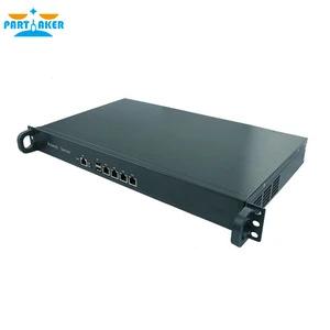 Partaker 19 Inch 1U Rack Server Intel Atom D2550 Dual Core Firewall PC Barebone System 4 Lan Support Pfsense