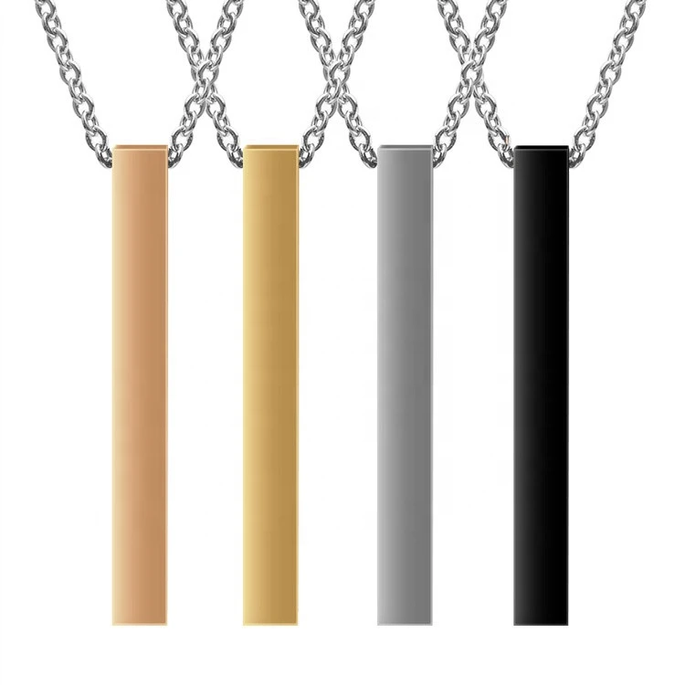 Pendant Men Necklace Jewelry Rose Gold Vertical Bar Women Link Chain Necklaces Wedding WOMEN&#x27;S Gift Trendy Party Engagement
