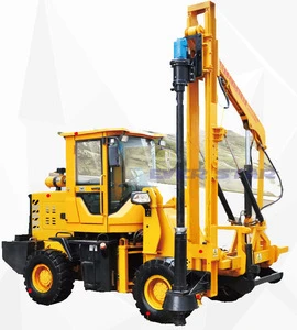 Piling Driving And Pulling Deep Drilling Hole Hydraulic Guardrail Pile Driver