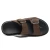 Import PINNIP Chocoo Anti-slip Casual Sandals Black Cow Leather Hand-sewn Mark Stitching for Men Slipper from China