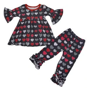 Plaid pattern Children Outfits Wholesale Baby Clothes Christmas style Clothing Sets