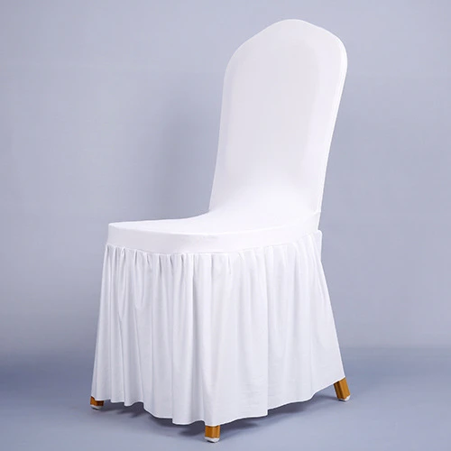 Pleated joined-up stretch wedding dining room chair cover