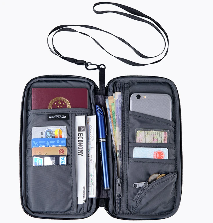Polyester Custom passport wallet Travel Ticket Holder Zipper Passport Bag