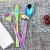 Import Popular rainbow stainless steel dinner forged silver flatware dinnerware sets fork spoon and knife cutlery set 72 from China