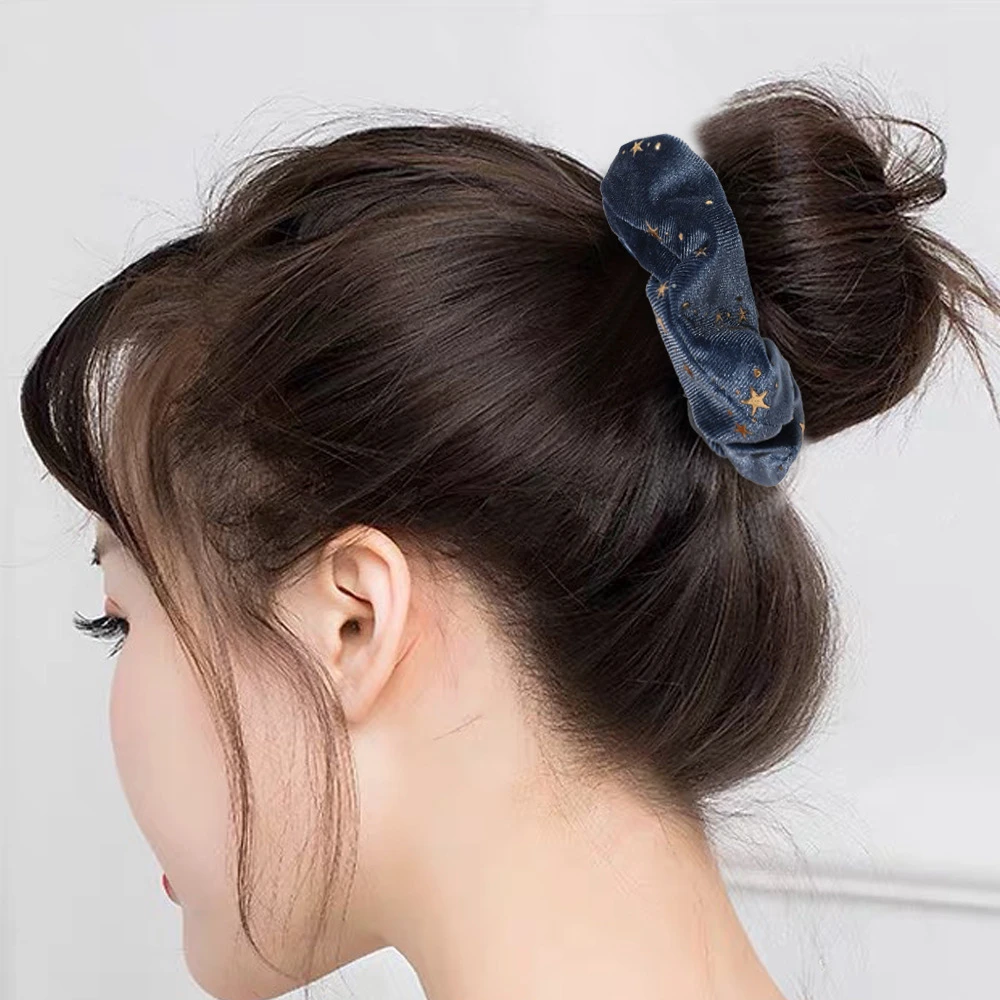 popular velvet hair scrunchies elastic hair bands star ponytail hair ties high quality accessories for girls women