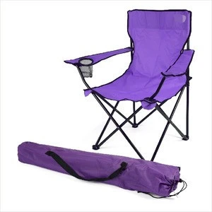 Portable Lightweight Foldable Camping Chair with Customized printing Oxford Beach Chair with Cup Holder