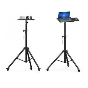 Portable metal rotatable laptop tripod stand with retractable pole