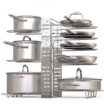Pot Rack Organizer Black Metal Kitchen Cabinet Pantry Pot Lid Holder pot lid rack storage holders