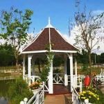 Prefabricated heavy duty antiseptic outdoor ornamental hexagon leisure gazebo wooden pavilion kits garden pavilion gazebo