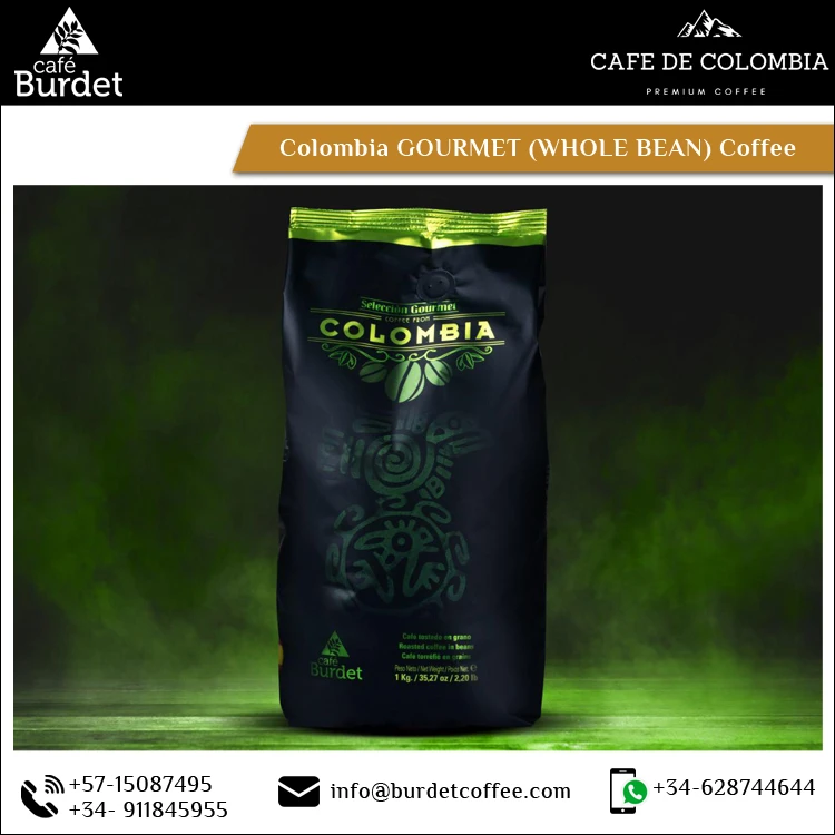 Premium Quality Gourmet Arabica Mild Fruity Taste Columbia Gourmet Whole Coffee Bean