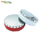 Press metal tin box click clack tin can for pills and mints storage