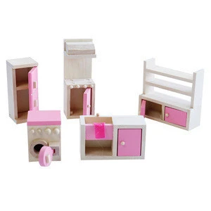 Pretend Play Mini Furniture Children&#39;s Kitchen Set Wooden Mini Furniture for Doll House for Kids educational toys for children