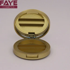 Private label custom luxury gold round make up cosmetic compact packaging / empty eye shadow case