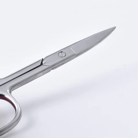 Professional makeup tool stainless steel manicure eyelash scissors custom logo eyebrow scissor with curved tip