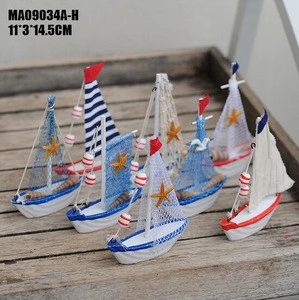 Promotional mini custom fancy sailing boat home decor