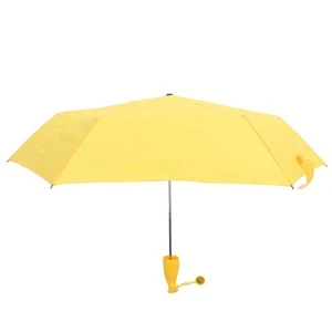 QIFENG 6P-0617 6ribs 21inch Portable pocket Creative Mini Banana  children&#39;s 3 folding umbrella