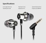 QKZ KD3 New electroplated copper double moving ring earphones in-ear HIFI bass earbuds HD microphone