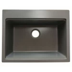 quartz stone sink cabinet single basin black one with steps